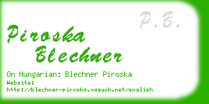 piroska blechner business card